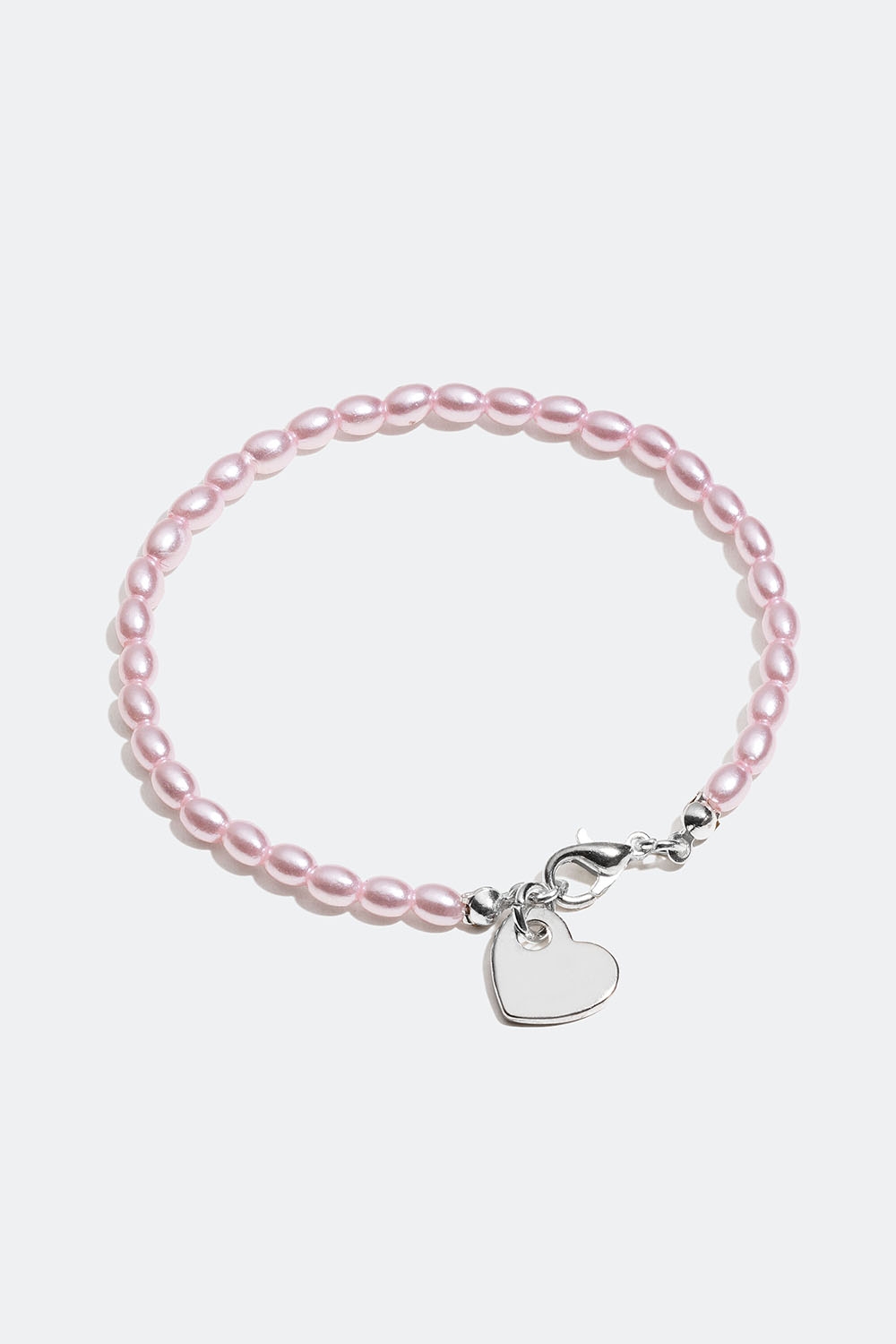 Armband med rosa pärlor och hjärta i gruppen Smycken / Armband / Tunna hos Glitter (251000975102)