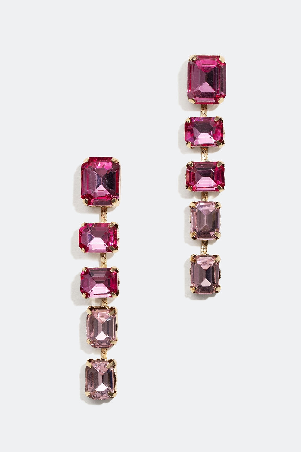 Långa örhängen med rosa glasstenar i gruppen Smycken / Örhängen hos Glitter (253005955502)