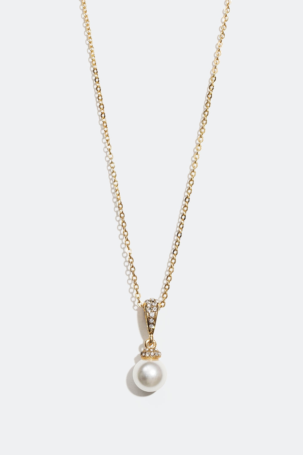 Guldfärgat halsband med hänge av glaspärla och glasstenar i gruppen Smycken / Halsband / Halsband med hänge hos Glitter (254001452002)