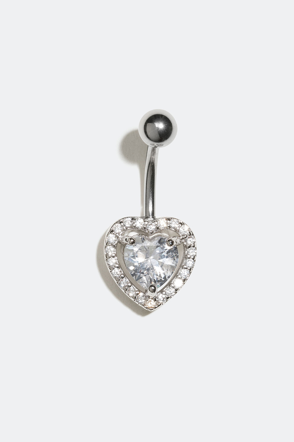 Navelpiercing med hjärta och stenar i Cubic Zirconia i gruppen Smycken / Piercings / Navelpiercings hos Glitter (255000330210)