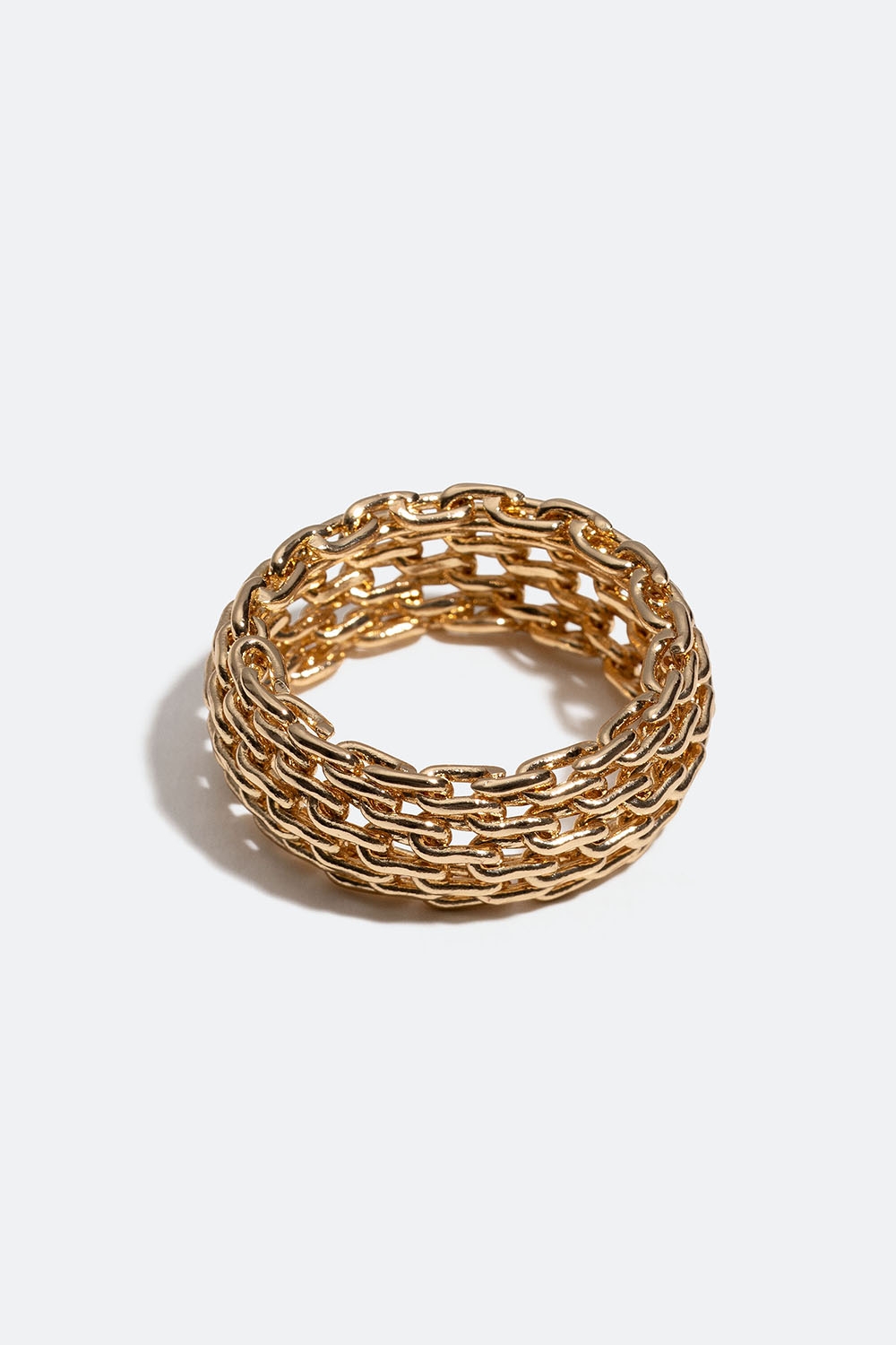 Guldfärgad ring med kedjedesign i gruppen Smycken / Ringar / Breda hos Glitter (256000952)