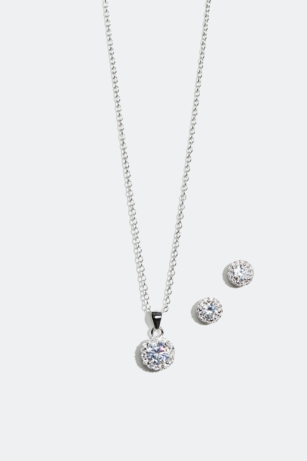 Smyckeset halsband och örhängen i gruppen Äkta silver / Silverhalsband / Halsband i äkta silver med hänge hos Glitter (325380)