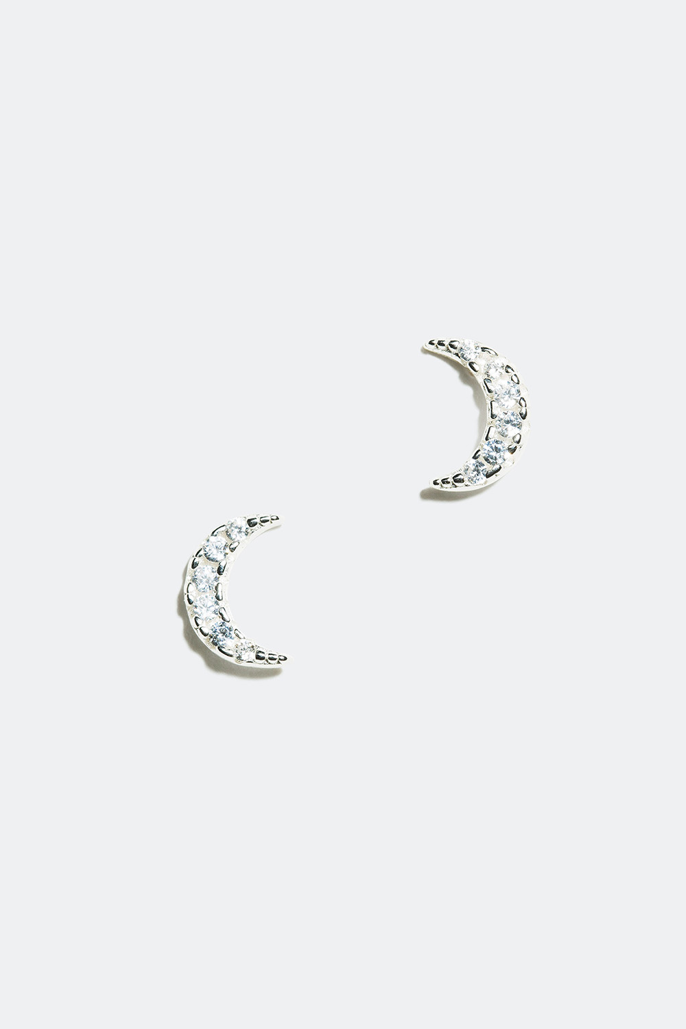 Silverstuds, månar med Cubic Zirconia i gruppen Äkta silver / Silverörhängen / Studs i äkta silver hos Glitter (327311011000)