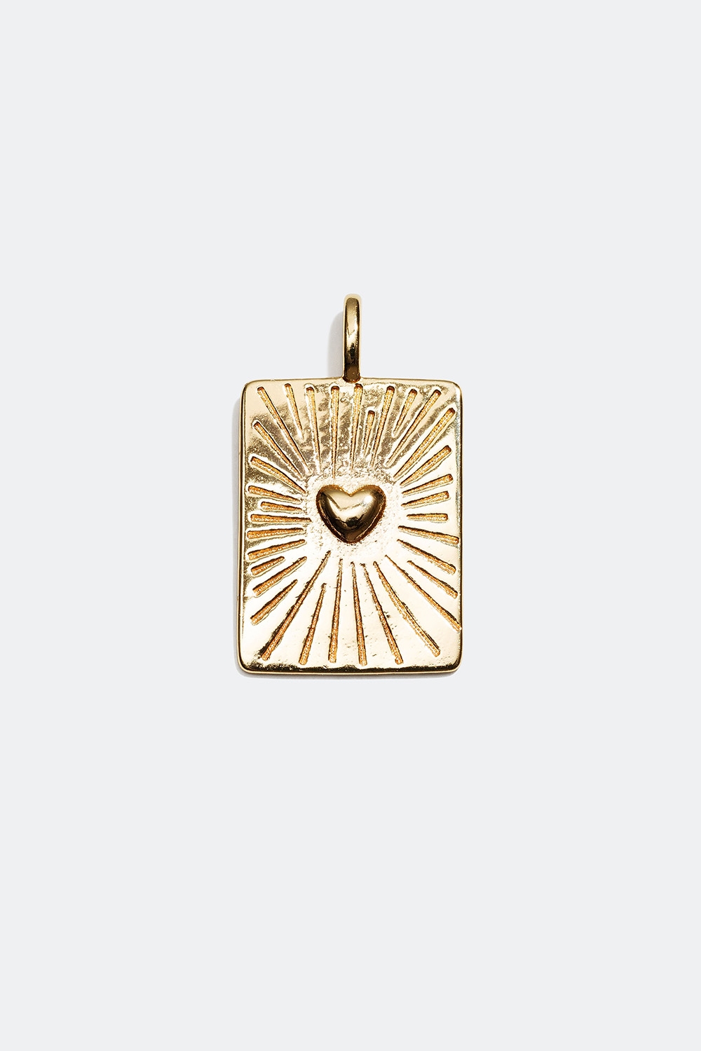 Rektangulär berlock med hjärta förgylld med 18k guld i gruppen Smycken / Berlocker hos Glitter (50900029)