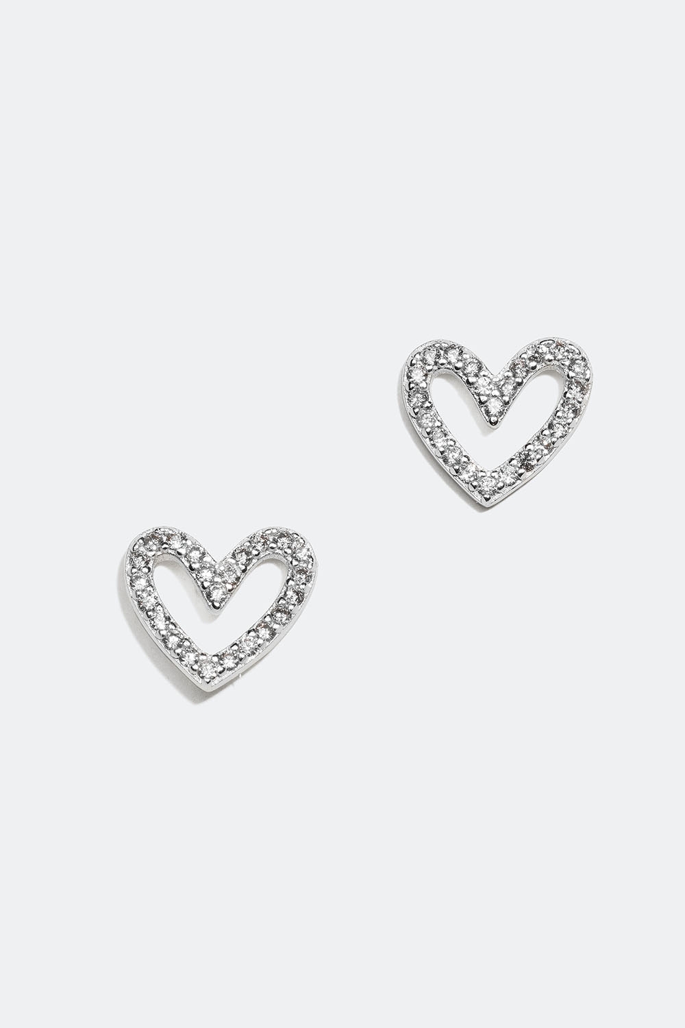 Studs i äkta silver med hjärtan och Cubic Zirconia i gruppen Äkta silver / Silverörhängen / Studs i äkta silver hos Glitter (553002691001)