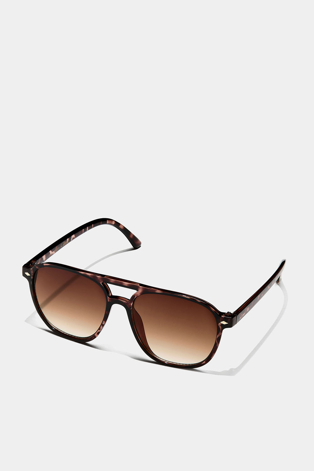 Tortoisemönstrade solglasögon med dubbelbrygga