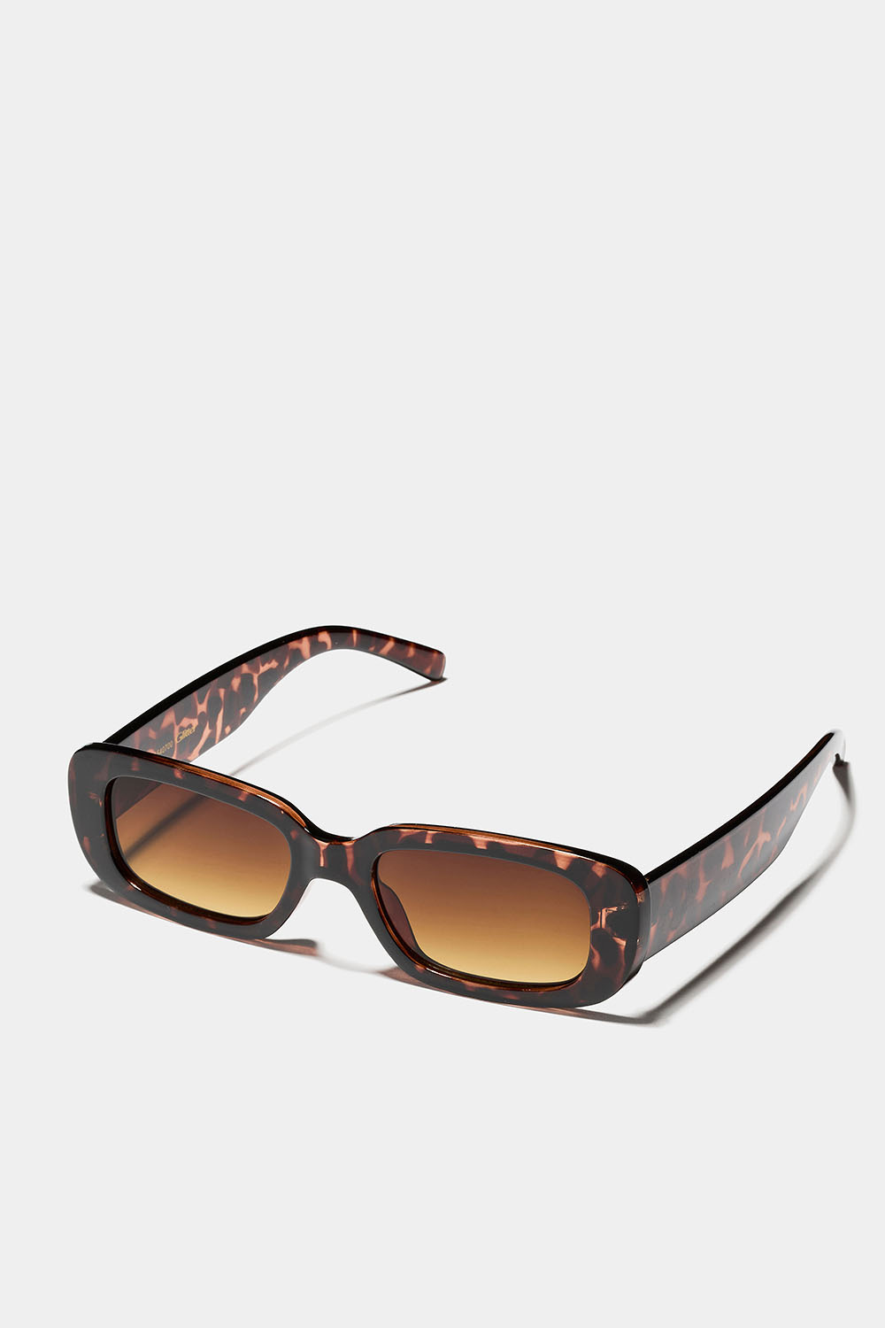 Tortoisemönstrade rektangulära solglasögon med rundade kanter