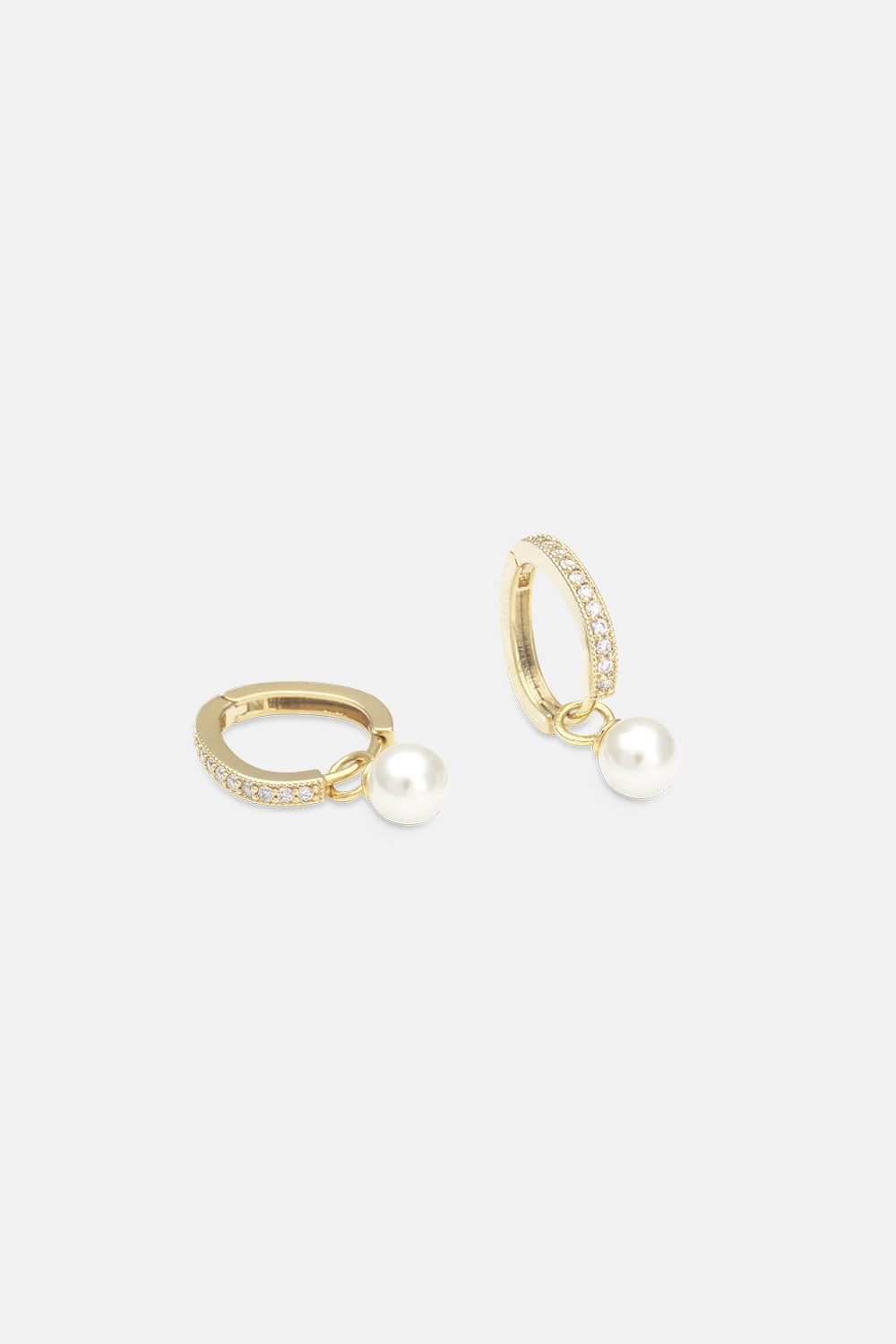 Petite Kennedy hoops earrings - Ivory pearl (Gold)