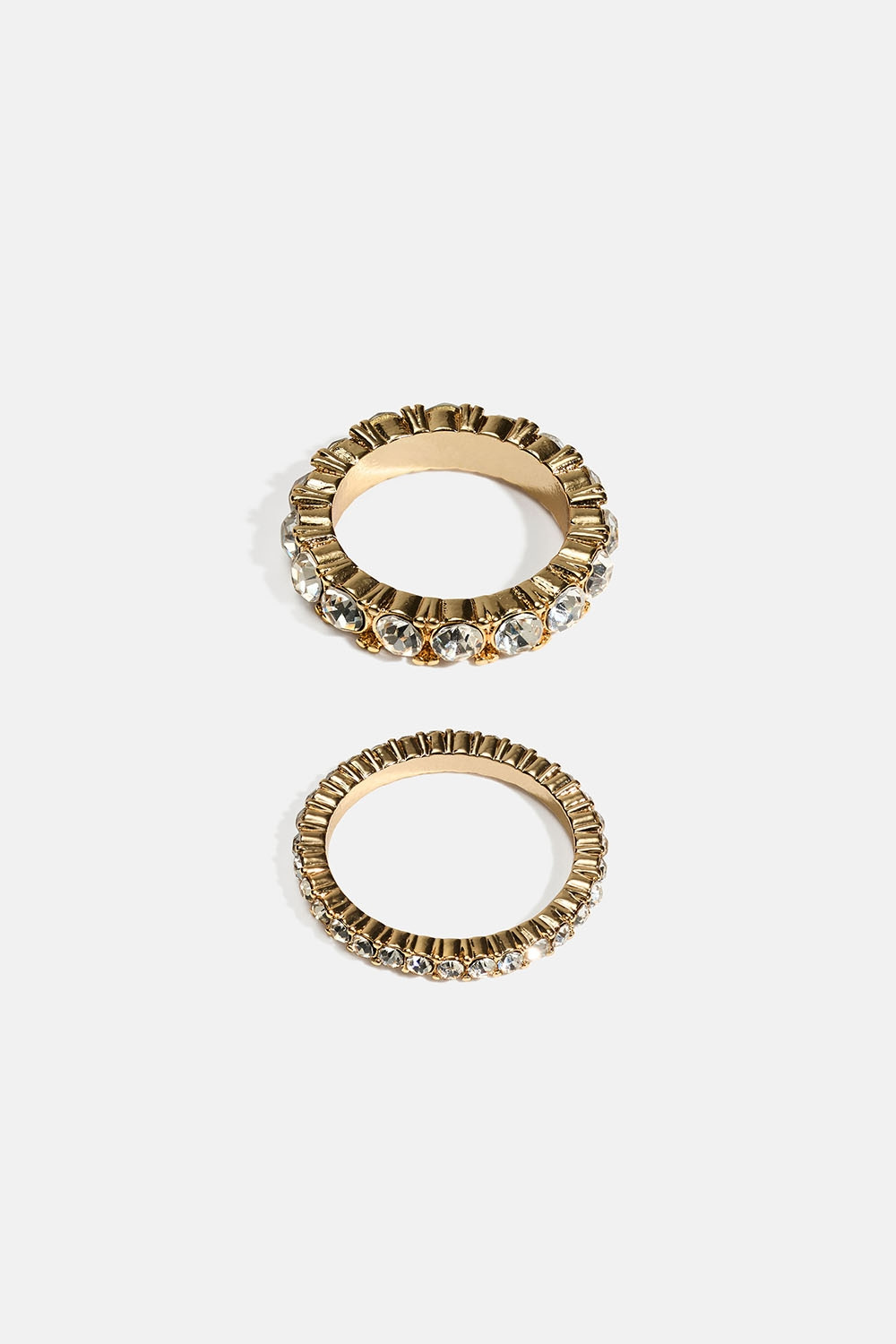 Guldfärgade ringar med strass, 2-pack