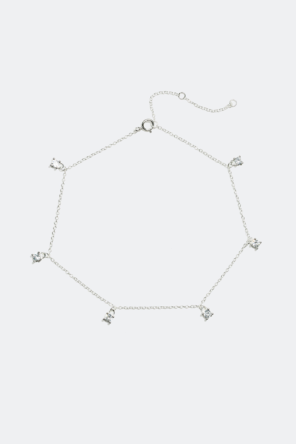 Fotlänk med Cubic Zirconia stenar i äkta silver