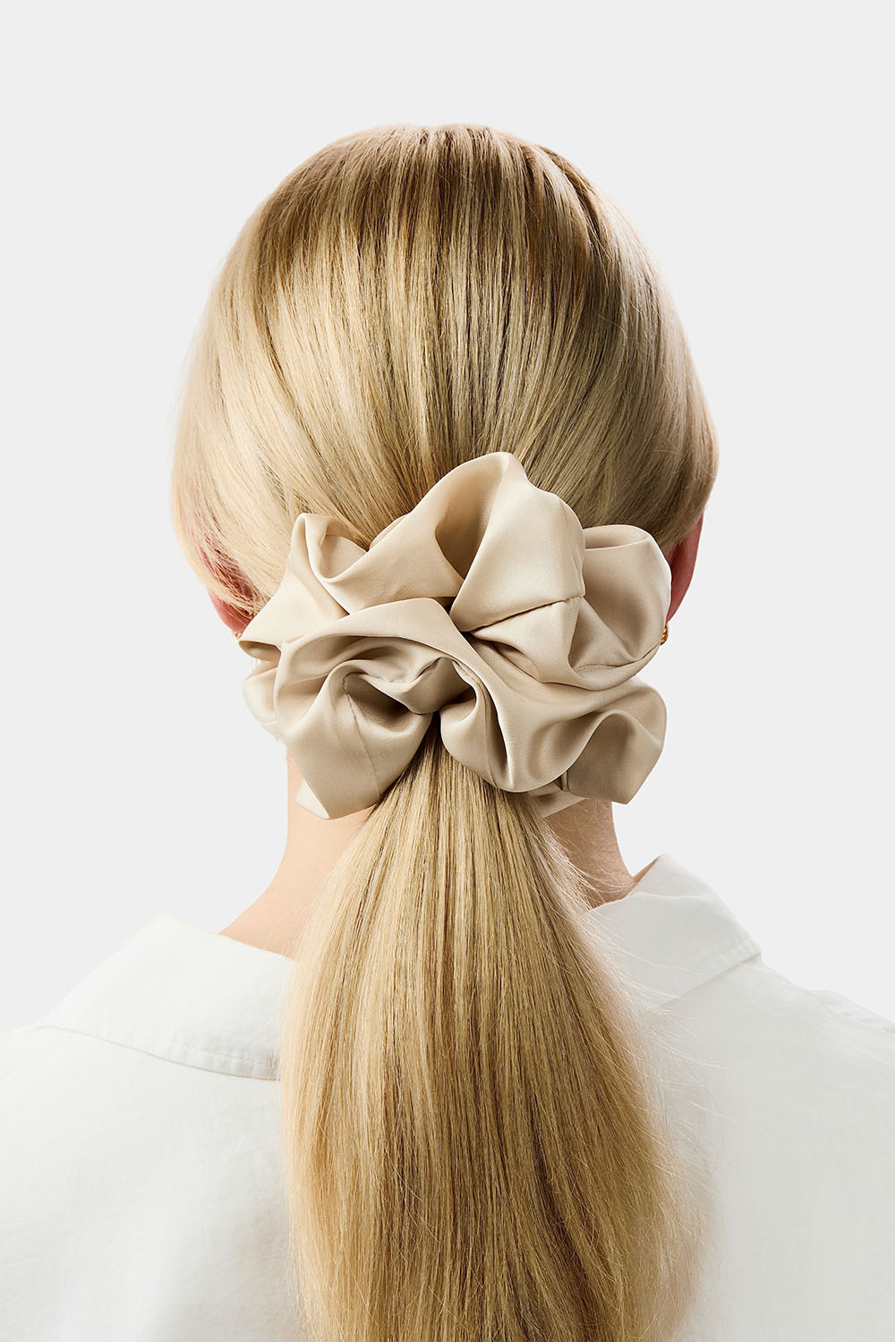 Stor beige scrunchie