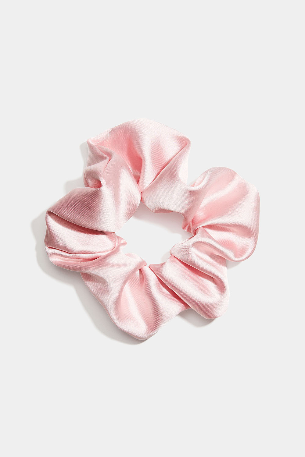 Glansig rosa scrunchie