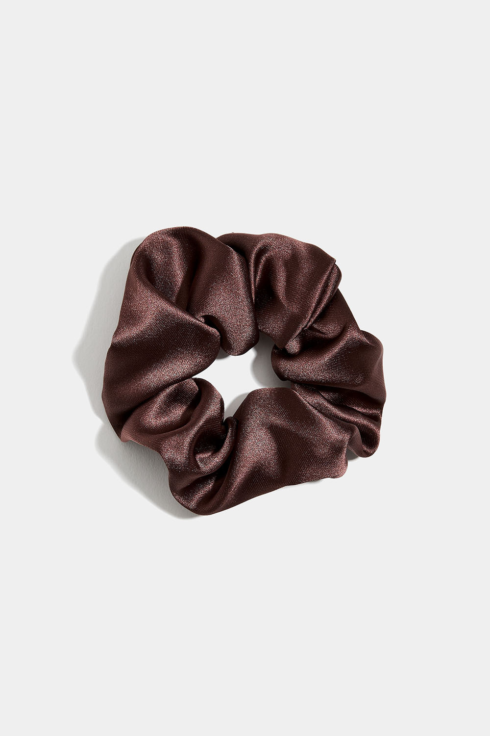 Glansig scrunchie, brun
