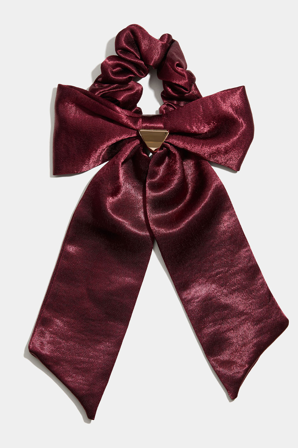 Scrunchie med vinröd rosett