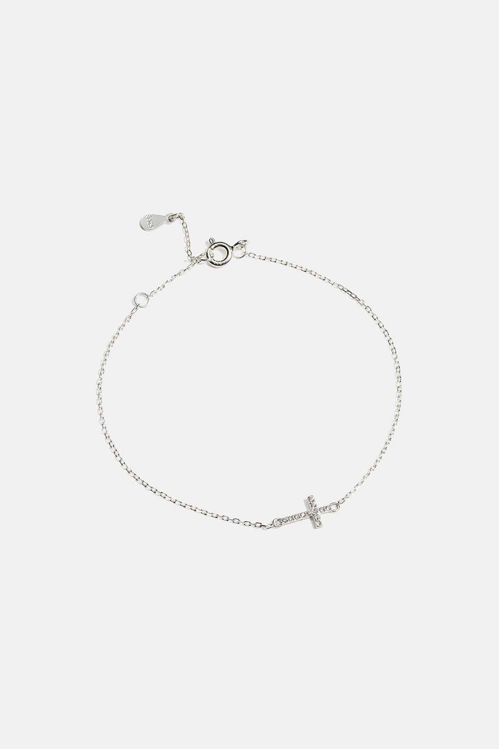 Armband i äkta silver med kors och Cubic Zirconia