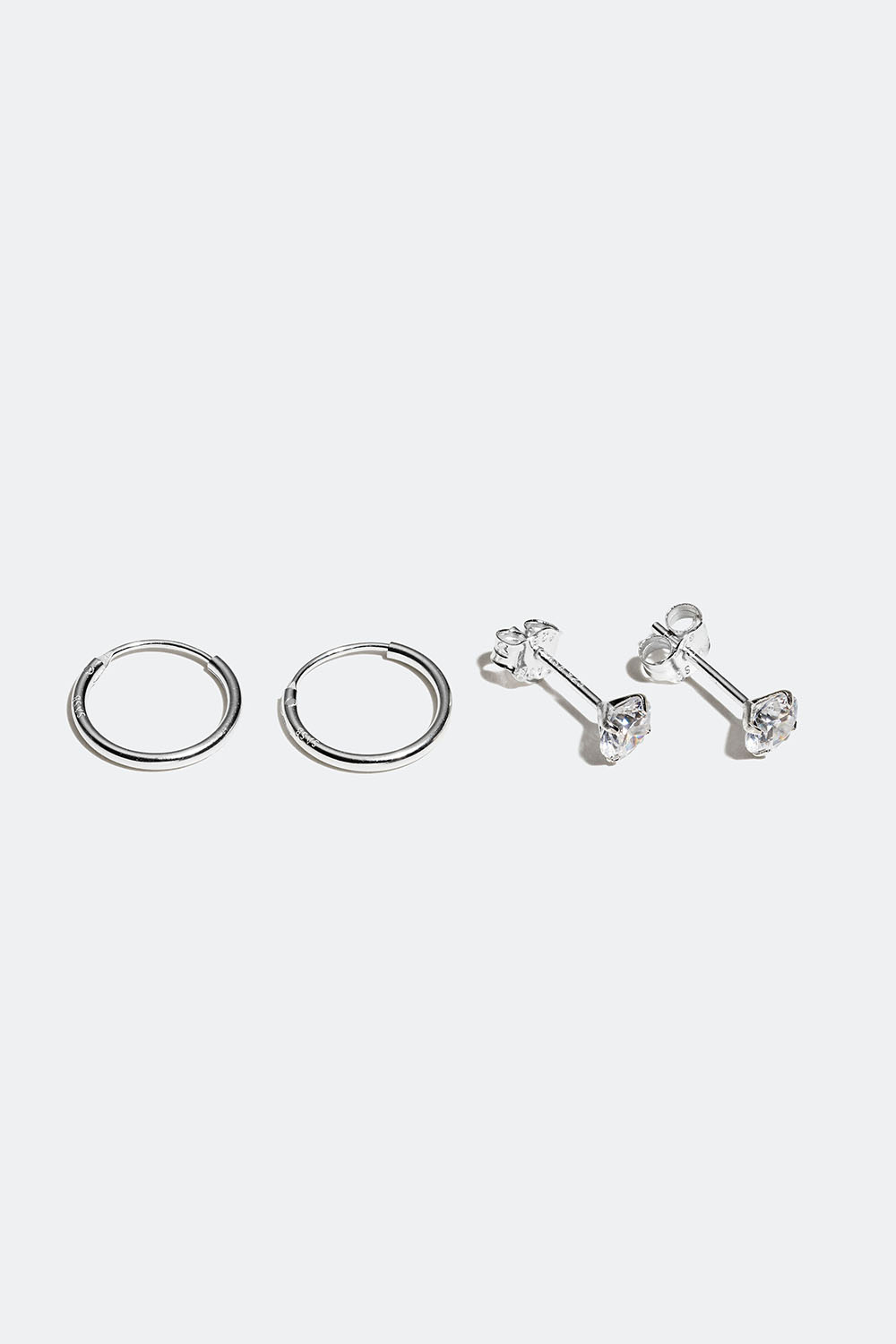 Hoops och studs i äkta silver, 2-pack